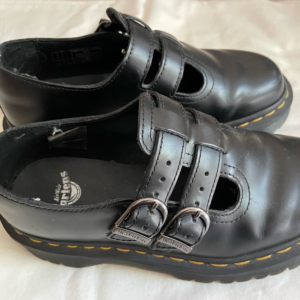 Doc Martens Mary Jane’s Black Shoes with double Buckle Straps US size 5